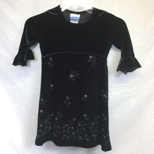 Brooke Lindsay Girls Black Velvet Dress